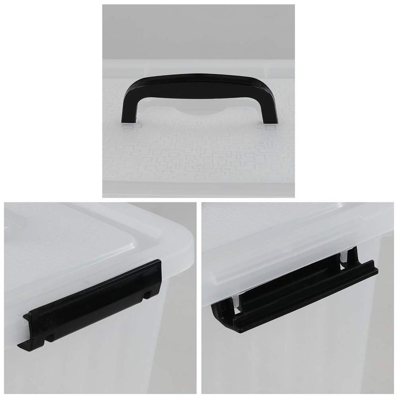 Ramddy 12 Quart Clear Storage Box with Lid and Black Latches, 1 Pack - Image 5